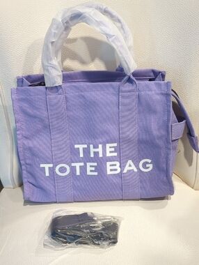 Lavender Canvas Tote Bag with Bold Logo